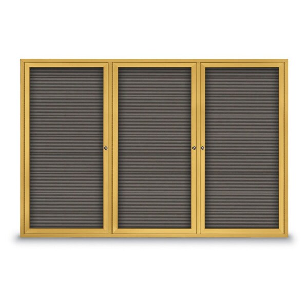 United Visual Products Open Faced Traditional Rounded Corkboard UV643ARC-BRONZE-SURF - main